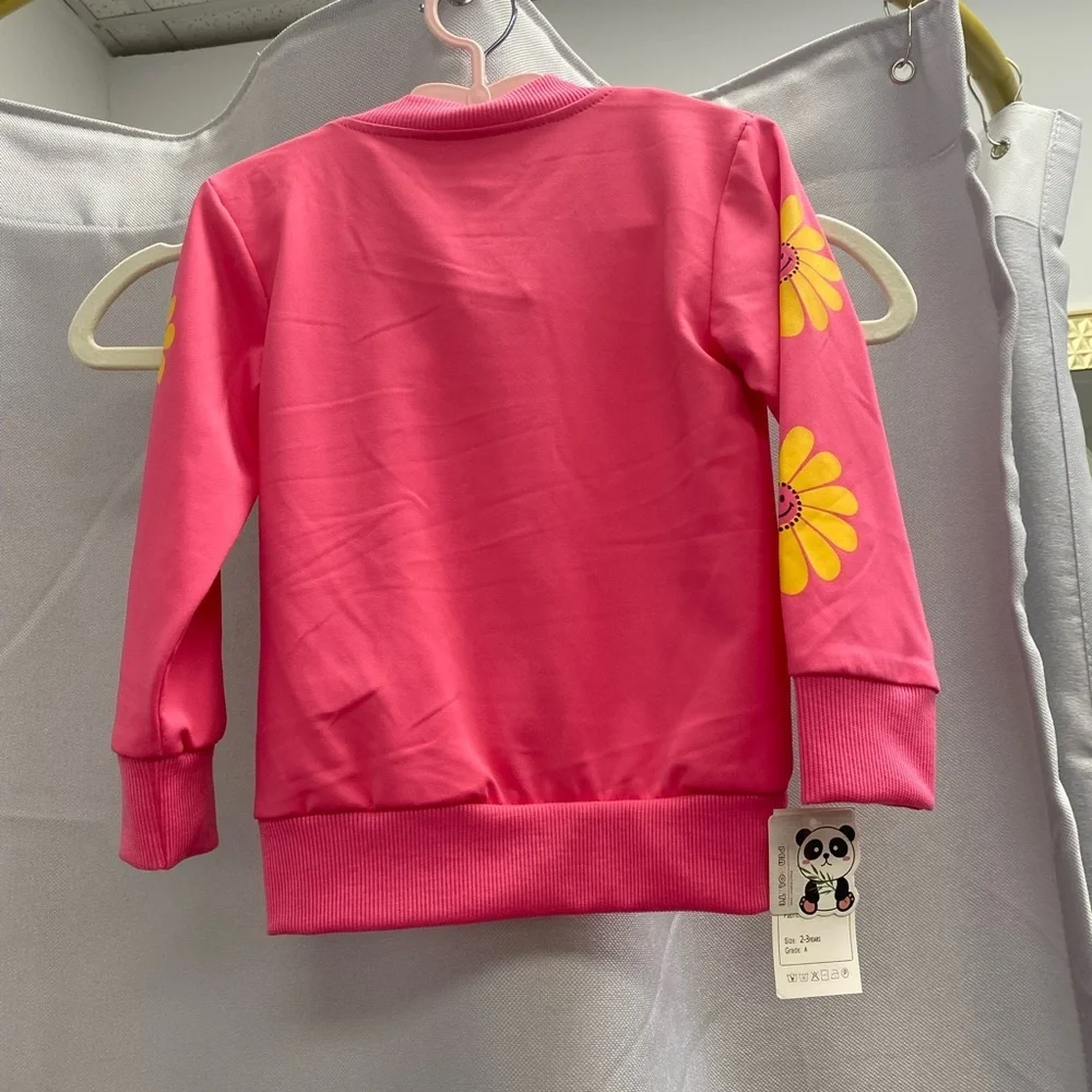 Pink Jacket with Yellow Smiley Flowers